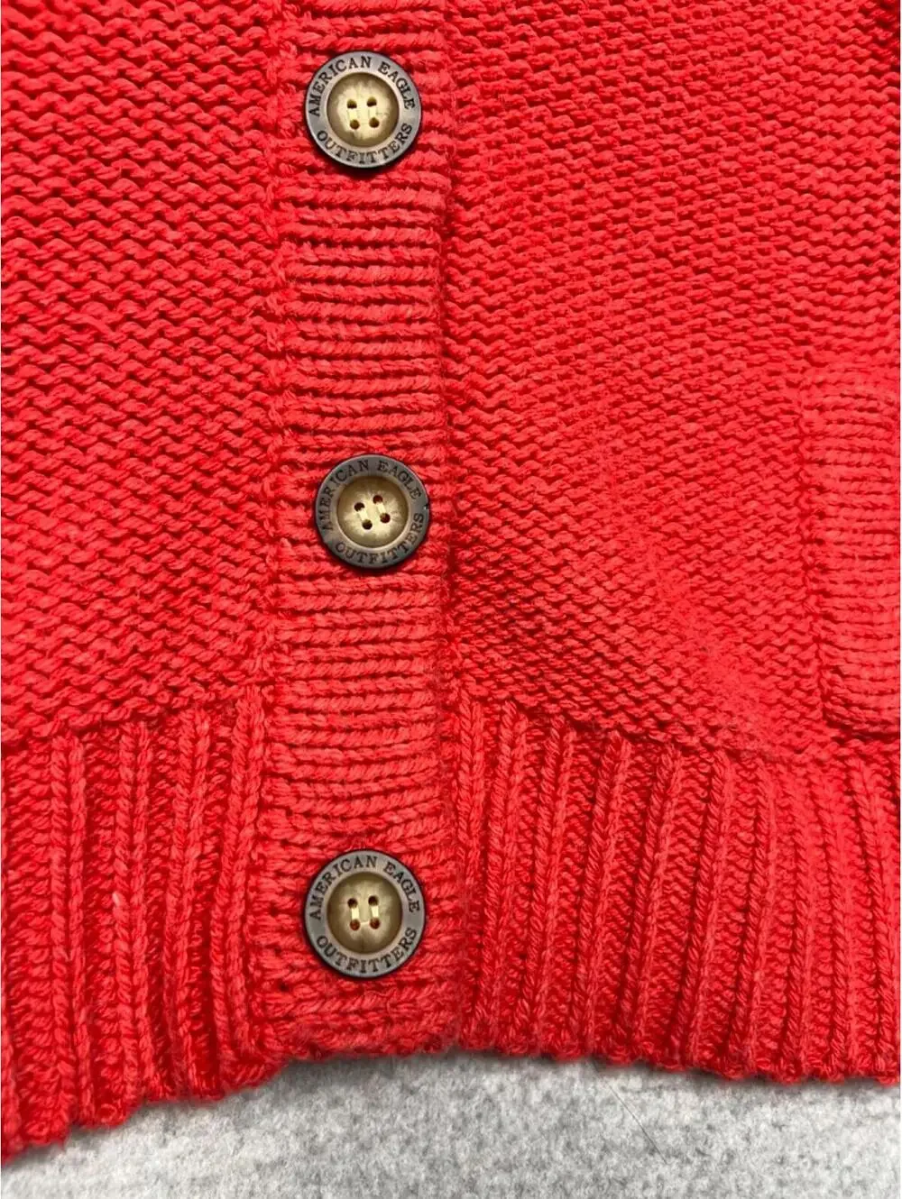 American Eagle Womens Knit Wool Blend Cardigan Sweater Grandma Casual L Rabbit